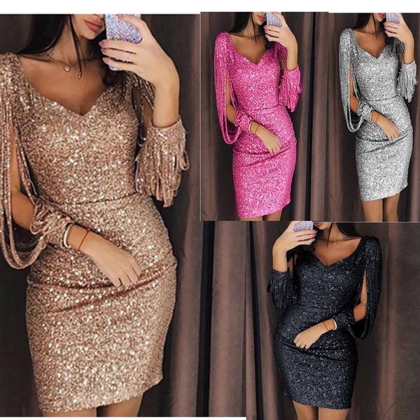 2021 new sequin bodycon party night club women summer spring bangdage long sleeve v-neck tassel solid color mini es 5xqa, Black;gray
2021 new sequin bodycon party night club women summer spring bangdage long sleeve v-neck tassel solid color mini es 5xqa, Black;gray