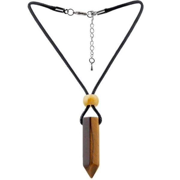 pendant necklaces natural tigers eye gem stone hexagonal prism cusp necklace adjustable black pu chain energy amulet jewelry for women men, Silver
pendant necklaces natural tigers eye gem stone hexagonal prism cusp necklace adjustable black pu chain energy amulet jewelry for women men, Silver