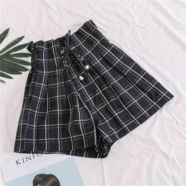 heliar women drawstring plaid shorts elastic waist wide leg with saches harajuku high for autumn 210714, White;black
heliar women drawstring plaid shorts elastic waist wide leg with saches harajuku high for autumn 210714, White;black