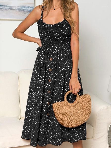 women stylish backless polka dot dress bohemian high waist midi dresses fashion casual sleeveless ruffles for, Black;gray
women stylish backless polka dot dress bohemian high waist midi dresses fashion casual sleeveless ruffles for, Black;gray