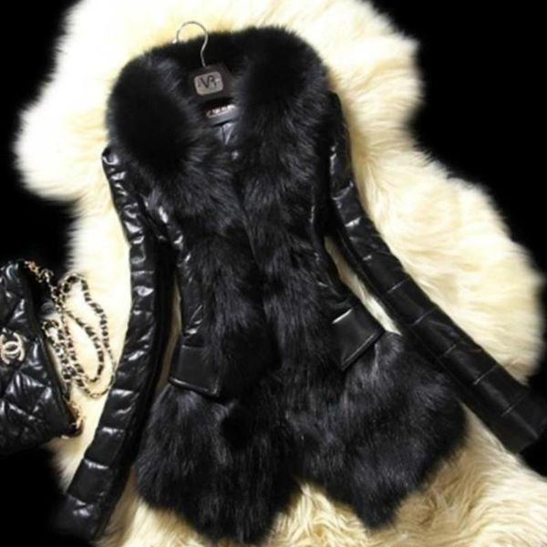 women's fur & faux separqi 2022 winter coat collar long leather women large size, Black
women's fur & faux separqi 2022 winter coat collar long leather women large size, Black