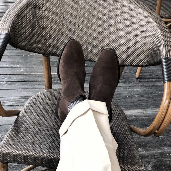 chelsea boots korean fashion casual high square head anti velvet martin short boots men's leather british autumn and winter men's, Black
chelsea boots korean fashion casual high square head anti velvet martin short boots men's leather british autumn and winter men's, Black