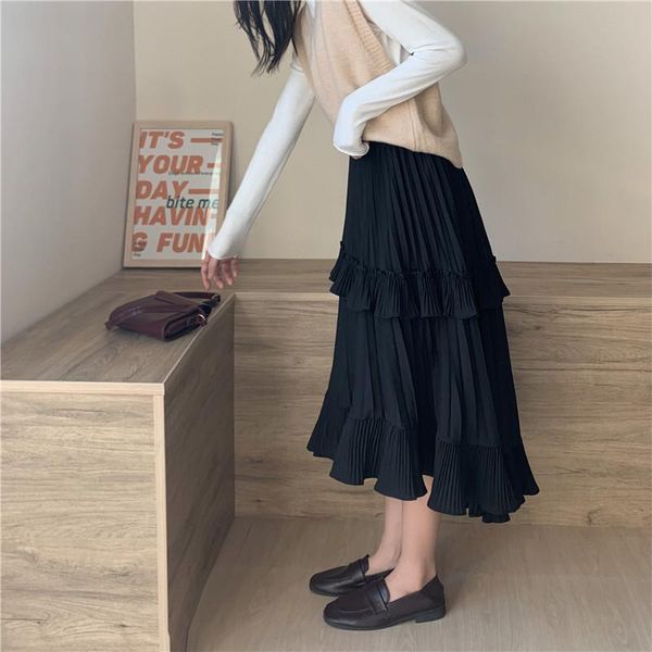 skirts spring summer high waist irregular black beige fashion korean ruffle midi long a-line skirt women casual all-match female
skirts spring summer high waist irregular black beige fashion korean ruffle midi long a-line skirt women casual all-match female