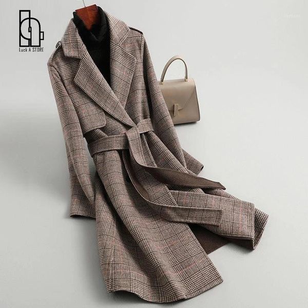 women's wool & blends winter woolen clothes women coat plaid blazer jacket outerwear female mid-length fashionable autumn workwear, Black
women's wool & blends winter woolen clothes women coat plaid blazer jacket outerwear female mid-length fashionable autumn workwear, Black