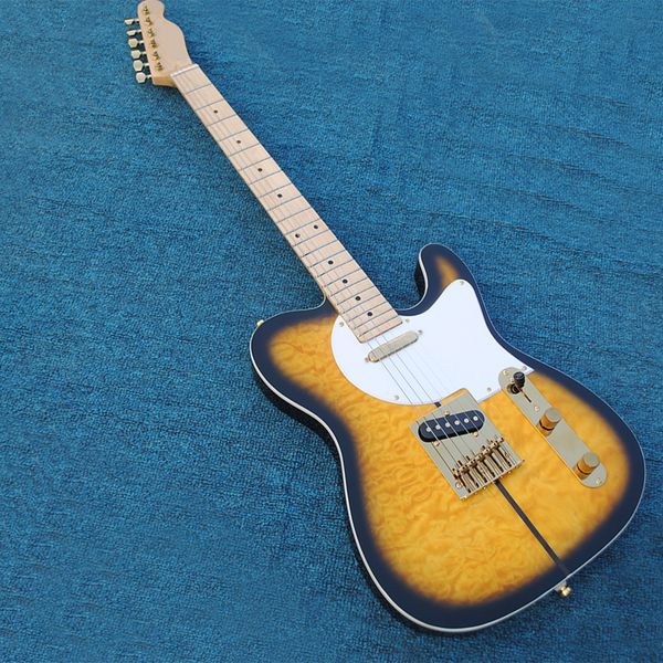 tobacco sunburst full dog electric guitar with 6 strings,quilted maple veneer,white pickguard,maple fretboard
tobacco sunburst full dog electric guitar with 6 strings,quilted maple veneer,white pickguard,maple fretboard