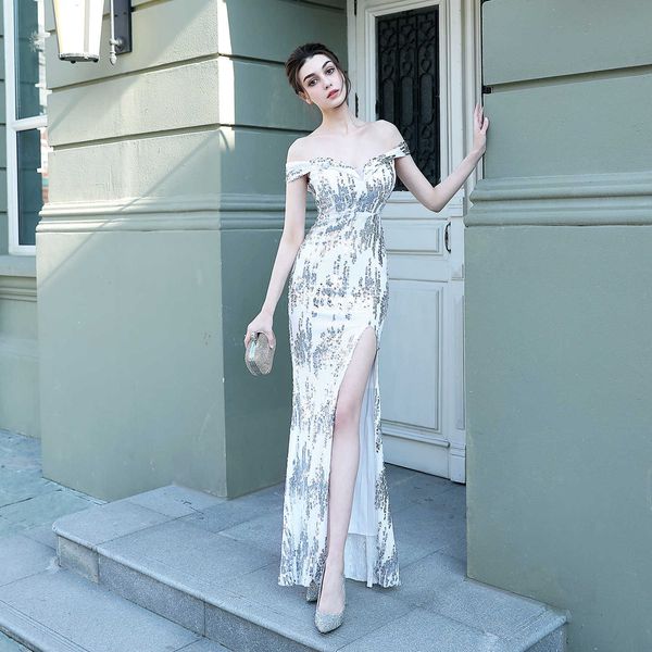 luxury party evening dress 18159#2021 beaded fishtail banquet elegant temperament anchor model car etiquette show exhibition, White;pink
luxury party evening dress 18159#2021 beaded fishtail banquet elegant temperament anchor model car etiquette show exhibition, White;pink