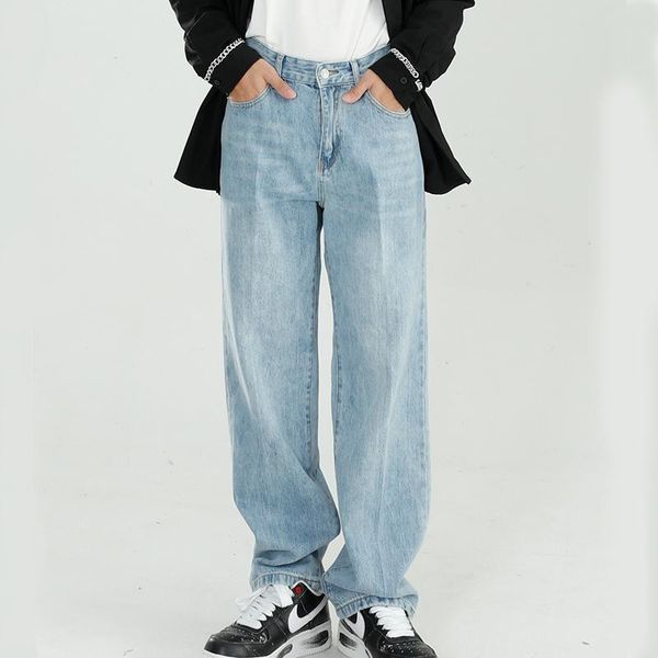 men's jeans korean casual wide-leg fashion washed straight trousers for loose blue simple button pants men 2021
men's jeans korean casual wide-leg fashion washed straight trousers for loose blue simple button pants men 2021