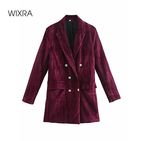 wixra womens vintage velvet blazer jacket casual solid double-breasted pocket coat office lady 2021 spring, White;black
wixra womens vintage velvet blazer jacket casual solid double-breasted pocket coat office lady 2021 spring, White;black