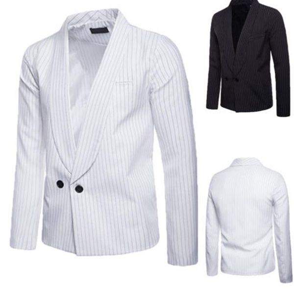 men's suits & blazers fashion one button slim fit casual business suit jacket, White;black
men's suits & blazers fashion one button slim fit casual business suit jacket, White;black