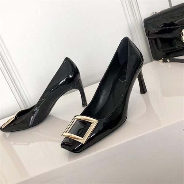 dress shoes summer autumn fashion women comfortable real leather material exquisite square buckle decoration ladies pumps, Black
dress shoes summer autumn fashion women comfortable real leather material exquisite square buckle decoration ladies pumps, Black