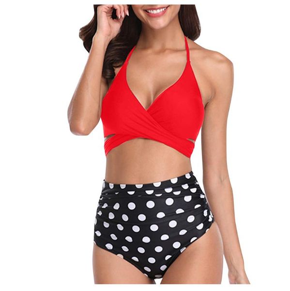women's swimwear design women swimsuit halter bandage wrap bikini set push-up ruched high waist summer beachwear gift, White;black
women's swimwear design women swimsuit halter bandage wrap bikini set push-up ruched high waist summer beachwear gift, White;black