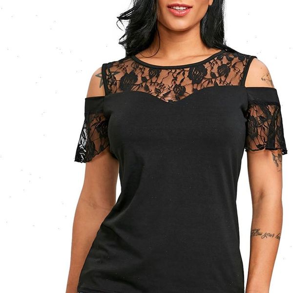 2021 women lace cold shoulder blouses summer casual short sleeve blouse female shirts vest blusa plus size, White
2021 women lace cold shoulder blouses summer casual short sleeve blouse female shirts vest blusa plus size, White