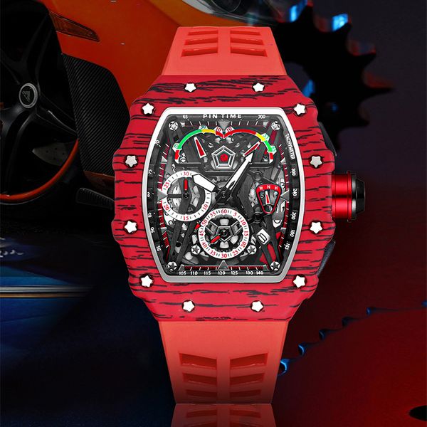 wine barrel watch men's non-mechanical watch multi-function miller night calendar foreign trade silicone watch, Silver
wine barrel watch men's non-mechanical watch multi-function miller night calendar foreign trade silicone watch, Silver