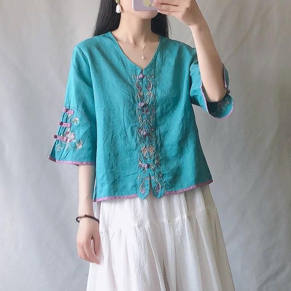 ethnic clothing 2021 traditional chinese embroider flower hanfu women oriental linen blouse for 30951, Red
ethnic clothing 2021 traditional chinese embroider flower hanfu women oriental linen blouse for 30951, Red