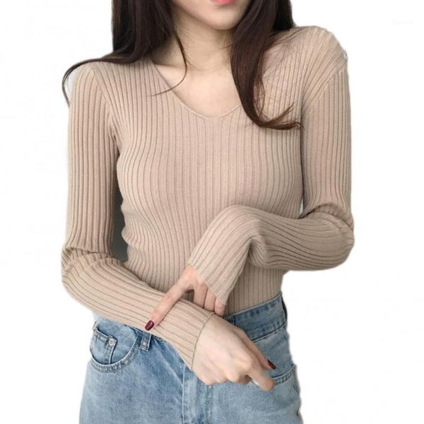 women's t-shirt woman v-neck solid autumn winter pullover women female knitted ribbed sweater slim long sleeve high quality, White
women's t-shirt woman v-neck solid autumn winter pullover women female knitted ribbed sweater slim long sleeve high quality, White