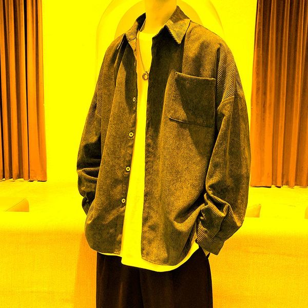 men's casual shirts corduroy long sleeve autumn korean shirt woman fashion oversize men clothing, White;black
men's casual shirts corduroy long sleeve autumn korean shirt woman fashion oversize men clothing, White;black