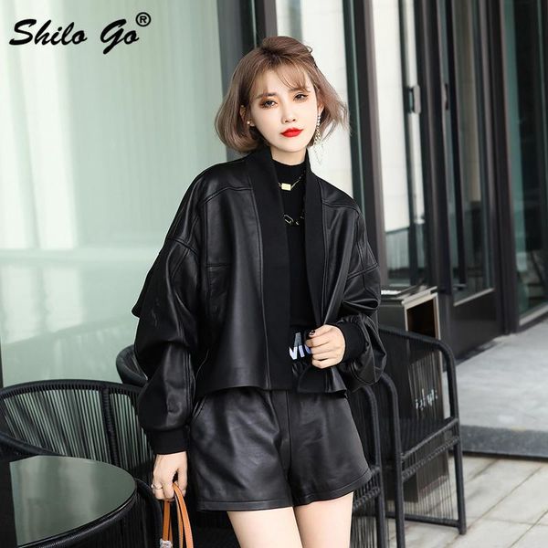 women's leather & faux plus size v neck jacket women winter drop shoulder sheepskin genuine casual solid concise oversized outwear, Black
women's leather & faux plus size v neck jacket women winter drop shoulder sheepskin genuine casual solid concise oversized outwear, Black
