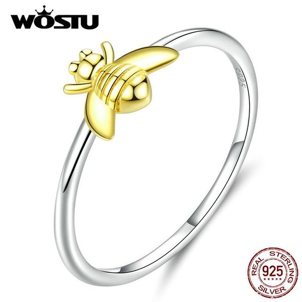 cluster rings wostu 100% real 925 sterling silver lovely bees ring for women gold color wedding engagement lover fine jewelry cqr595, Golden;silver
cluster rings wostu 100% real 925 sterling silver lovely bees ring for women gold color wedding engagement lover fine jewelry cqr595, Golden;silver