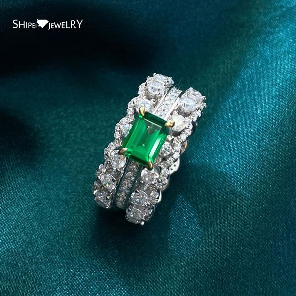cluster rings shipei classic 100% 925 sterling silver emerald cut gemstone moissanite wedding engagement luxury fine jewelry, Golden;silver
cluster rings shipei classic 100% 925 sterling silver emerald cut gemstone moissanite wedding engagement luxury fine jewelry, Golden;silver