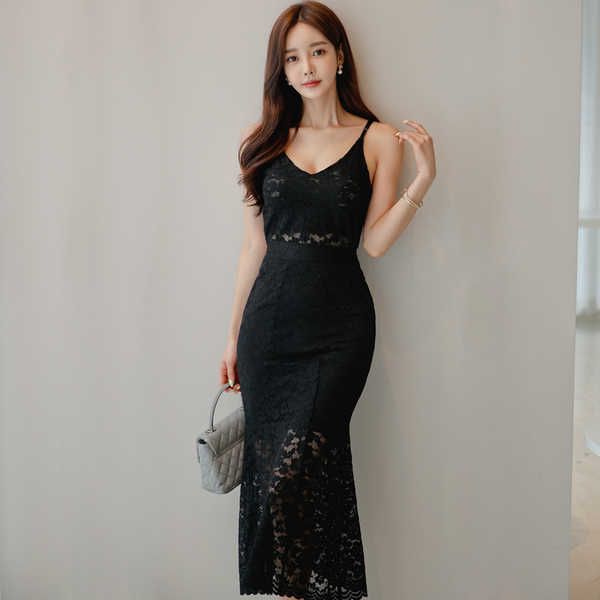 summer 2 piece set women office ol elegant lace v-neck sling + high waist bodycon mermaid skirt suit 210526, White
summer 2 piece set women office ol elegant lace v-neck sling + high waist bodycon mermaid skirt suit 210526, White
