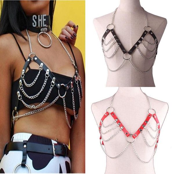 belts goth leather body harness chain bra chest waist belt witch gothic punk fashion metal girl festival jewelry accessories, Black;brown
belts goth leather body harness chain bra chest waist belt witch gothic punk fashion metal girl festival jewelry accessories, Black;brown