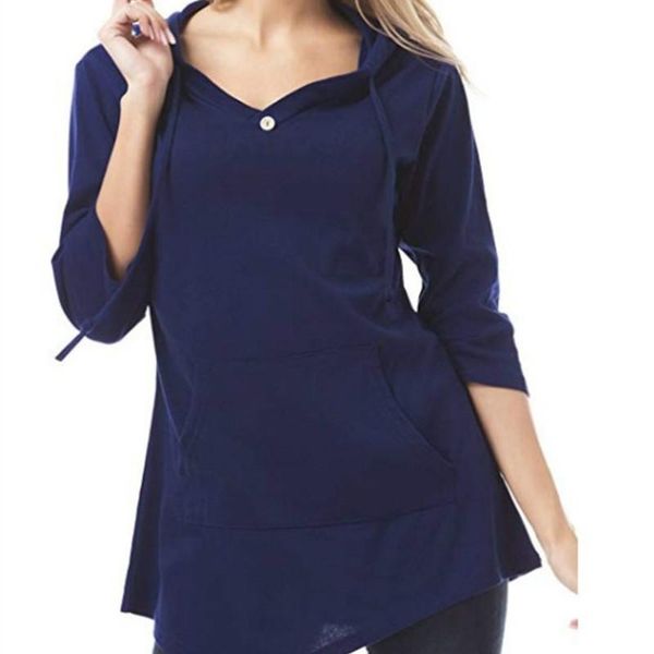 women's hoodies & sweatshirts women fashion v-neck collar slimming type solid color three quarter sleeve size s to 3xl cotton blend clo, Black
women's hoodies & sweatshirts women fashion v-neck collar slimming type solid color three quarter sleeve size s to 3xl cotton blend clo, Black