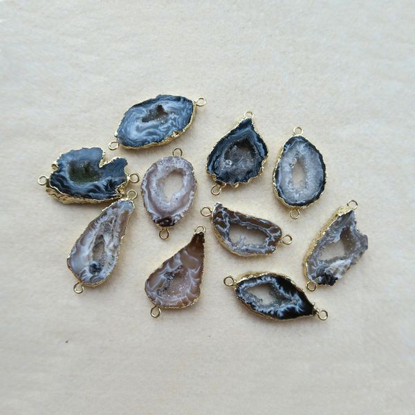 10pcs gold color natural agat e geode druzy connectors double bail slices charms diy making bracelet necklace jewelry bd89, Bronze;silver
10pcs gold color natural agat e geode druzy connectors double bail slices charms diy making bracelet necklace jewelry bd89, Bronze;silver