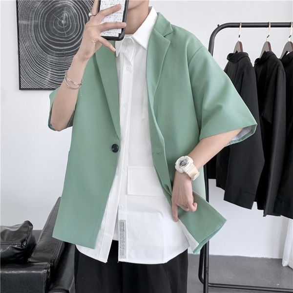 men's suits & blazers casual suit jacket men summer korean solid male fashion all-match loose handsome boys oversize coats, White;black
men's suits & blazers casual suit jacket men summer korean solid male fashion all-match loose handsome boys oversize coats, White;black