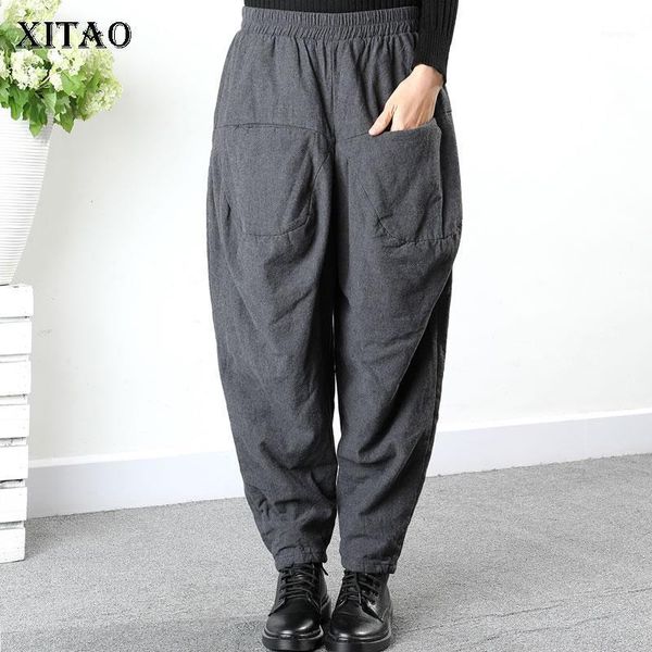 women's pants & capris xitao leisure harem thicken cropped casual plus size loose literature women clothes elastic waist winter gcc3222, Black;white
women's pants & capris xitao leisure harem thicken cropped casual plus size loose literature women clothes elastic waist winter gcc3222, Black;white