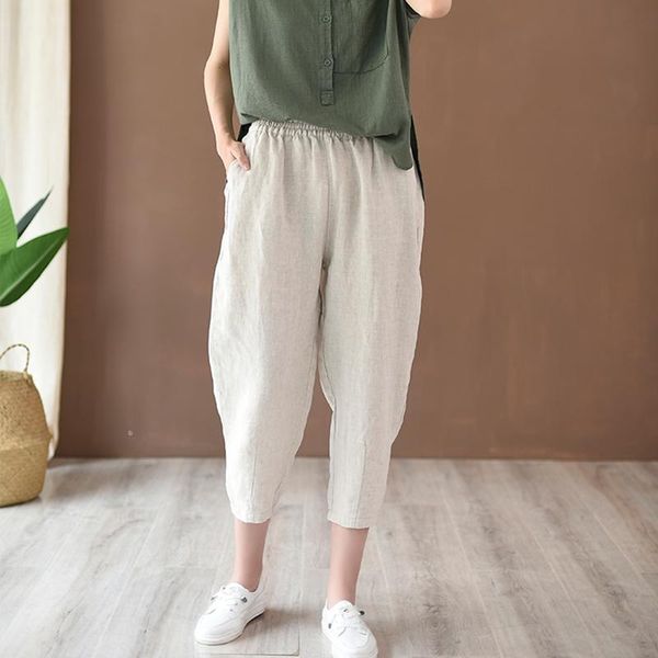 women's pants & capris 2021 style casual loose women calf-length spring summer solid cotton linen mh168, Black;white
women's pants & capris 2021 style casual loose women calf-length spring summer solid cotton linen mh168, Black;white
