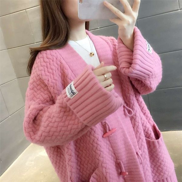 korean 2020 woolen long women's new cardigan mid autumn winter coat sweater loose lazy style luxury, White;black
korean 2020 woolen long women's new cardigan mid autumn winter coat sweater loose lazy style luxury, White;black