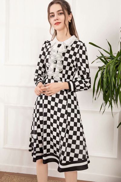 1013 xl 2021 spring summer a line same style dress above knee womens clothes lapel neck plaid jiani, Black
1013 xl 2021 spring summer a line same style dress above knee womens clothes lapel neck plaid jiani, Black