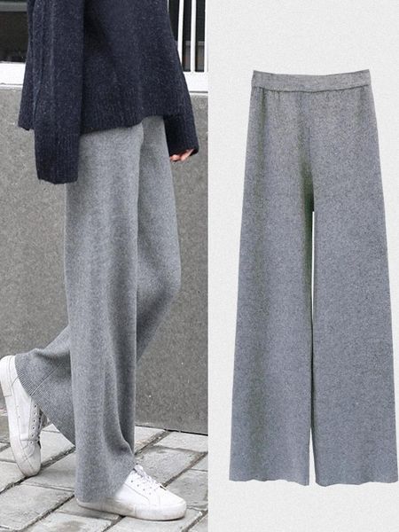 women's pants & capris 2021autumn and winter thick casual straight female women elastic loose knitted wide leg trousers, Black;white
women's pants & capris 2021autumn and winter thick casual straight female women elastic loose knitted wide leg trousers, Black;white