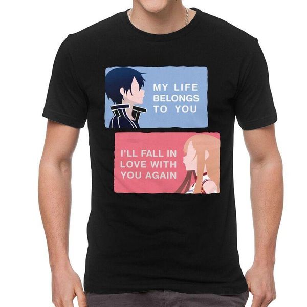 men's t-shirts male sword art online t shirts short sleeved cotton tshirt classic t-shirt anime manga asuna and kirito kazuto kirigaya, White;black
men's t-shirts male sword art online t shirts short sleeved cotton tshirt classic t-shirt anime manga asuna and kirito kazuto kirigaya, White;black