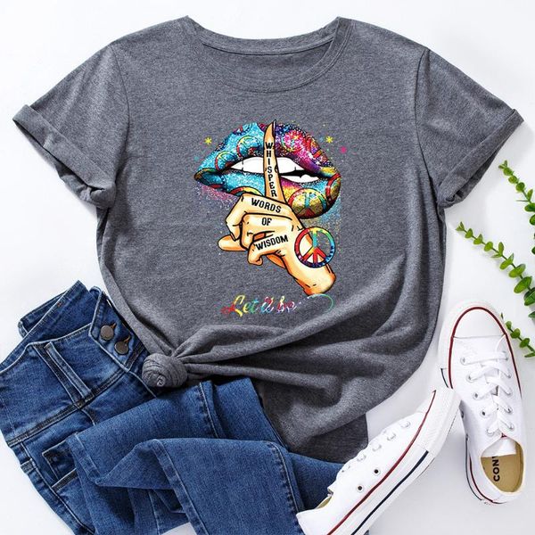women's t-shirt lips graphic tees for women cotton short sleeve woman t-shirts female shirt summer clothes streetwear oversized ts, White
women's t-shirt lips graphic tees for women cotton short sleeve woman t-shirts female shirt summer clothes streetwear oversized ts, White