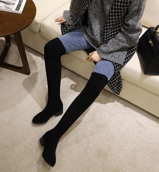 boots round toe mid-heel stretch cloth over-the-knee autumn and winter warm long socks women's shoes, Black
boots round toe mid-heel stretch cloth over-the-knee autumn and winter warm long socks women's shoes, Black