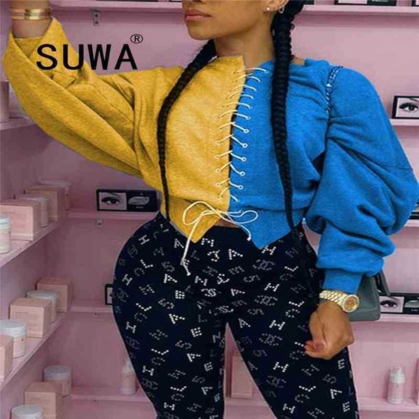autumn winter soft streetwear yellow and blue patchwork shirt o neck lace-up long sleeve sweatshirt friends vintage femme 210525, White
autumn winter soft streetwear yellow and blue patchwork shirt o neck lace-up long sleeve sweatshirt friends vintage femme 210525, White