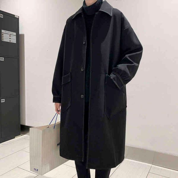 black men's raincoat, casual robe, korean street cloth, large size, loose, windbreak, Tan;black
black men's raincoat, casual robe, korean street cloth, large size, loose, windbreak, Tan;black