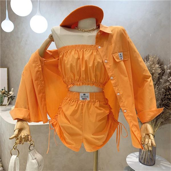 women's tracksuits street girl 3 piece casual suits 5 colors little tube long sleeve sun protection shirts&mini shorts set fashion 3pc, Gray
women's tracksuits street girl 3 piece casual suits 5 colors little tube long sleeve sun protection shirts&mini shorts set fashion 3pc, Gray