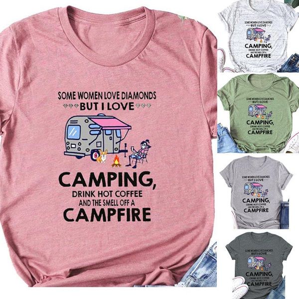 women happy camper letters aesthetic streetwear tee trendy ladies slogan short sleeve crew neck soft funny summer t-shirt, White
women happy camper letters aesthetic streetwear tee trendy ladies slogan short sleeve crew neck soft funny summer t-shirt, White