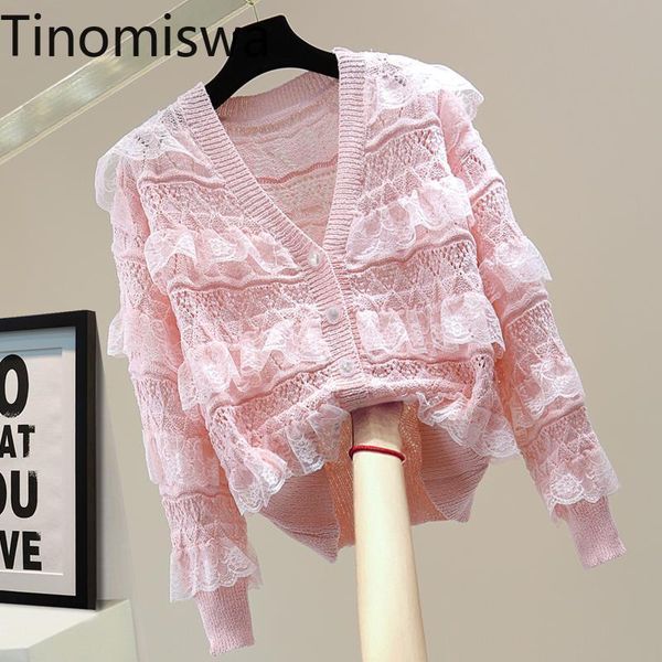 women's knits & tees tinomiswa cut out ruffles sweater women korean style long sleeve knitwear v neck arrival pink cardigan female, White
women's knits & tees tinomiswa cut out ruffles sweater women korean style long sleeve knitwear v neck arrival pink cardigan female, White