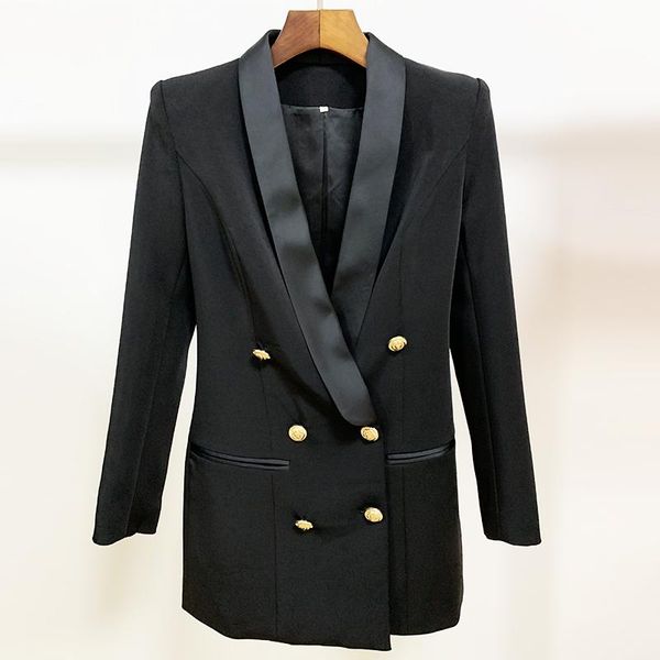 women's suits & blazers 2021 est designer blazer jacket lion buttons double breasted satin shawl collar long brazer, White;black
women's suits & blazers 2021 est designer blazer jacket lion buttons double breasted satin shawl collar long brazer, White;black