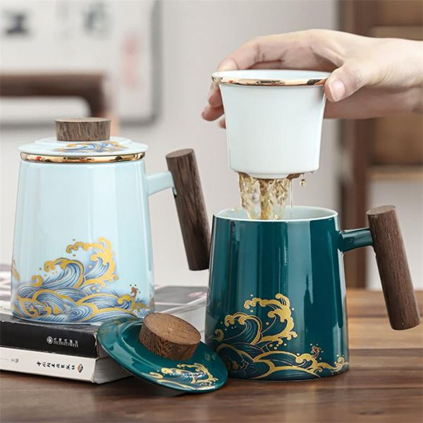 cups & saucers ceramic teacup with lid and filter creative porcelain tea separation cup large capacity wooden handle coffee mug drinkware
cups & saucers ceramic teacup with lid and filter creative porcelain tea separation cup large capacity wooden handle coffee mug drinkware