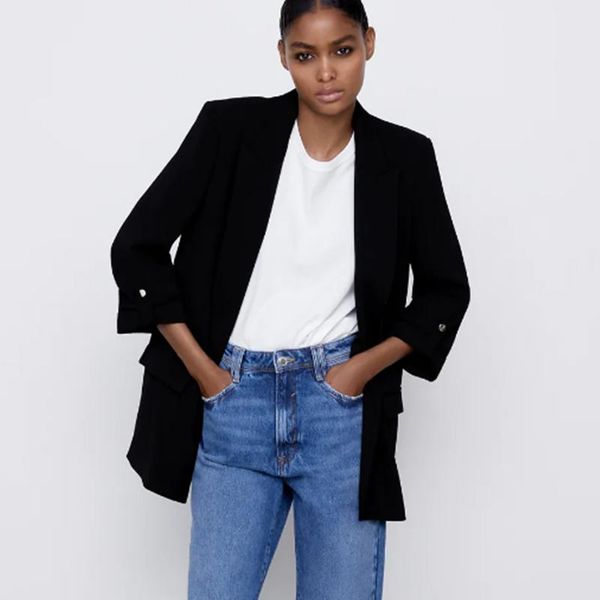 women's suits & blazers 2021 spring autumn women solid causal suit office ladies loose jackets elegant girls long sleeve outfits, White;black
women's suits & blazers 2021 spring autumn women solid causal suit office ladies loose jackets elegant girls long sleeve outfits, White;black