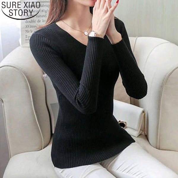 women's sweaters women sweater knitted v neck pullover korean autumn and winter fashion solid 4 colors long sleeve slim fit female 1043, White;black
women's sweaters women sweater knitted v neck pullover korean autumn and winter fashion solid 4 colors long sleeve slim fit female 1043, White;black