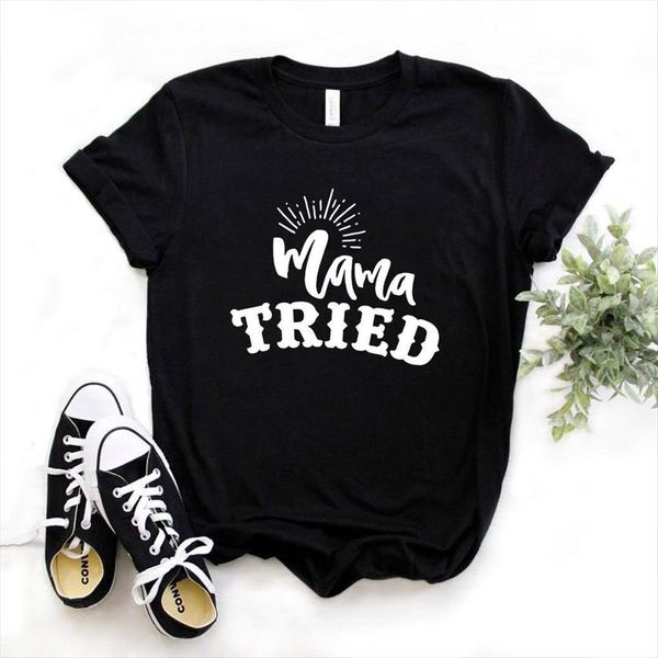 mama tried print short sleeve womens t shirt o neck loose ladies causal clothes, White
mama tried print short sleeve womens t shirt o neck loose ladies causal clothes, White