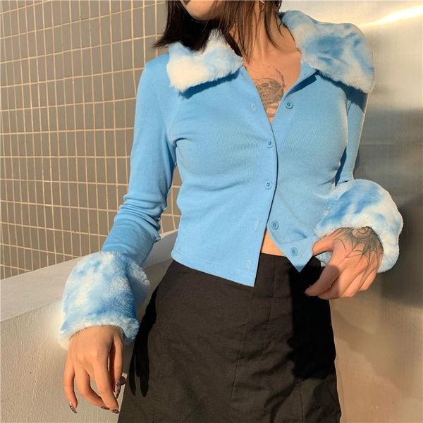 women's vests # sisjuly# macarons blue plush stitching long sleeve sweater short coat all-match figure flattering knit cardigan, Black;white
women's vests # sisjuly# macarons blue plush stitching long sleeve sweater short coat all-match figure flattering knit cardigan, Black;white