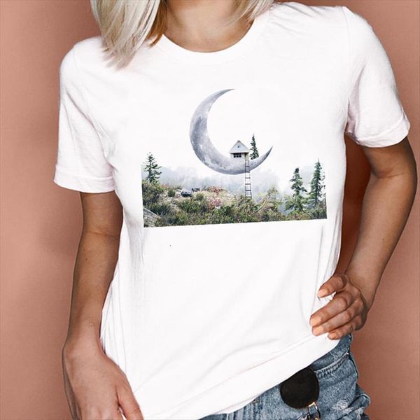 graphic moon short sleeve women style printing fashion 90s cute cartoon summer print female clothes tees t shirt, White
graphic moon short sleeve women style printing fashion 90s cute cartoon summer print female clothes tees t shirt, White