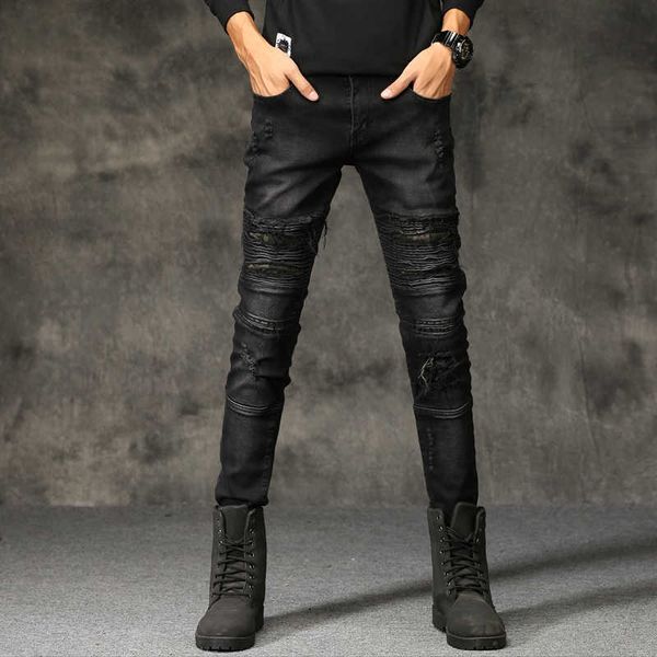 men's jeans ripped destroyed biker jeans hip hop stretchy denim pants slim fit male patches hole male high street trousers 210622, Blue
men's jeans ripped destroyed biker jeans hip hop stretchy denim pants slim fit male patches hole male high street trousers 210622, Blue