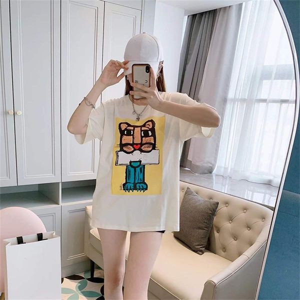 year of the limited cartoon short sleeved t-shirt women's fashion 2022 new, White
year of the limited cartoon short sleeved t-shirt women's fashion 2022 new, White
